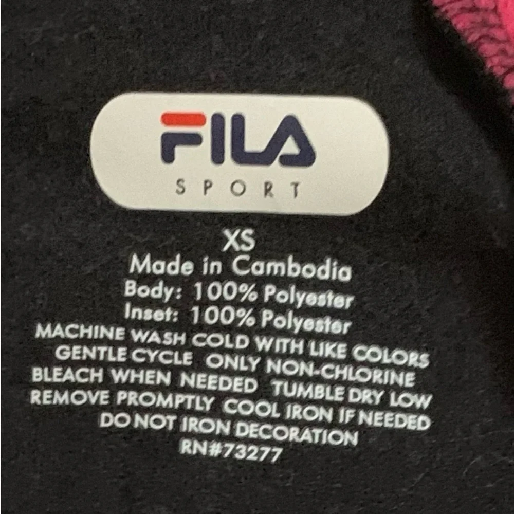 Vintage Fila Women Athletic Zip Up Long Sleeve Track Jacket Size‎ XS Black/Pink